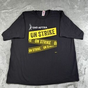 SAG AFTRA On Strike Shirt Men 3XL Black Made in USA Hollywood Union Actors Movie